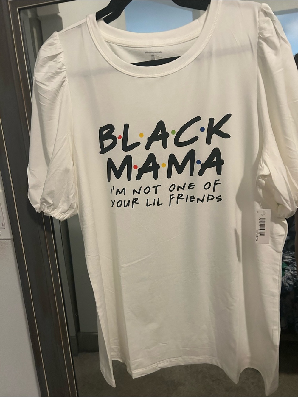 Cream Puff-Sleeve Graphic Tee - Black Mama- I’m Not One of Your Lil Friends